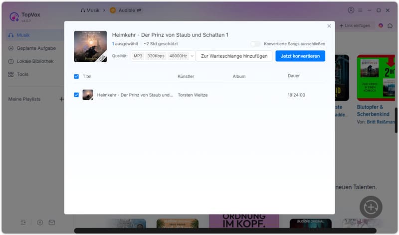 MP3 als Zielformat auswählen