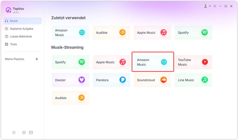 Amazon Music auswählen