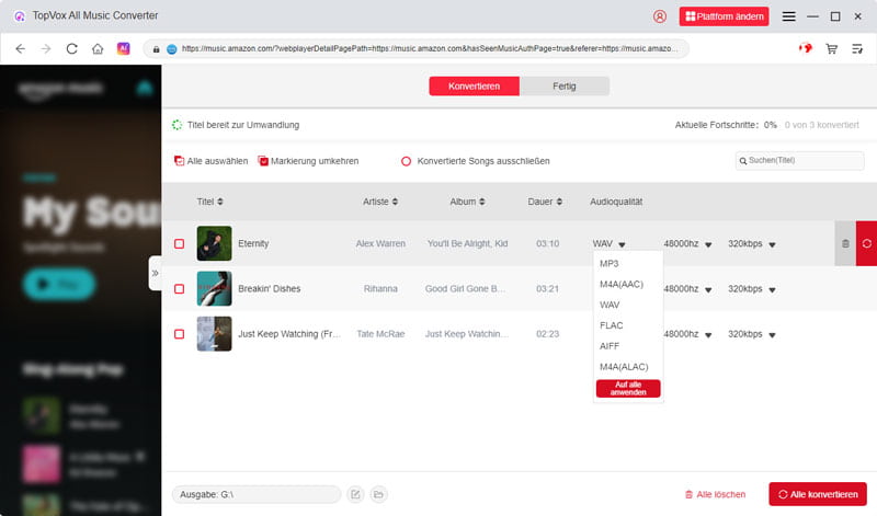 Ausgabeformat einstellen