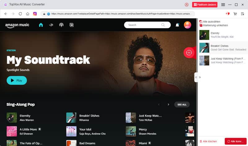 Songs von Amazon Music auswählen