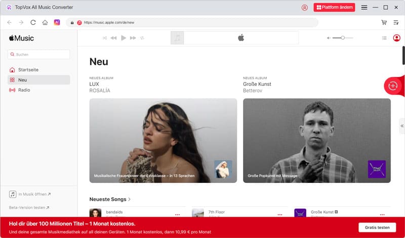 Apple Music-Konto anmelden