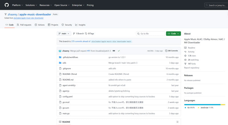 GitHub Apple Music ALAC Downloader