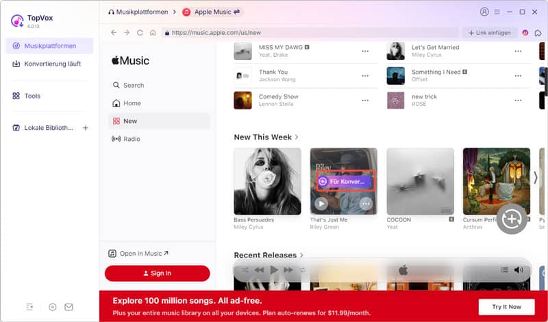 Musik von Apple Music hinzufügen