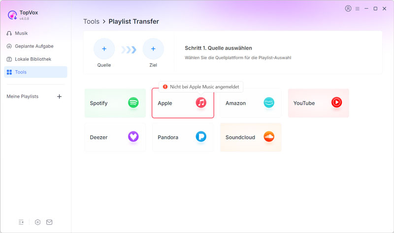 Apple Music Playlists wählen