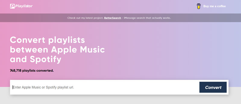 Apple Music zu Spotify online mit Playlistor übertragen