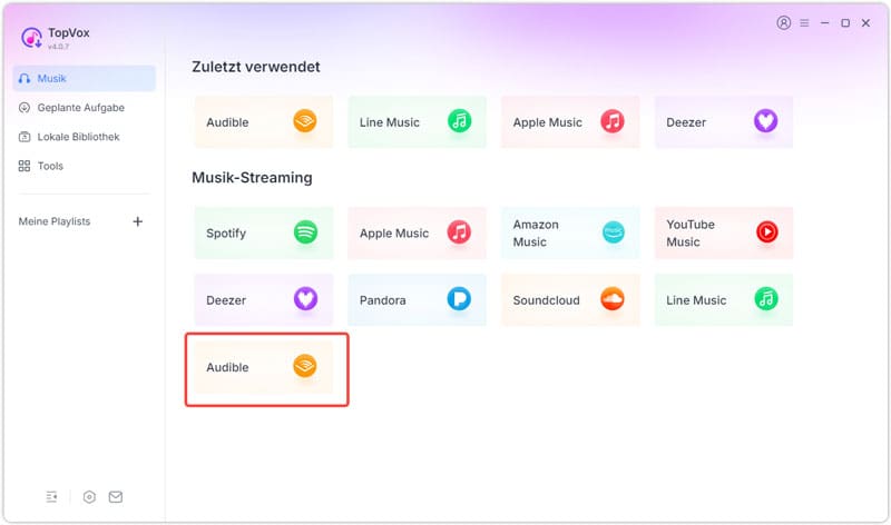 Audible auswählen