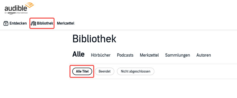 Audible-Hörbücher downloaden
