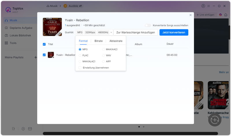 Zielformat auswählen