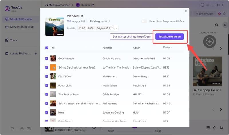 Deezer-Musik konvertieren