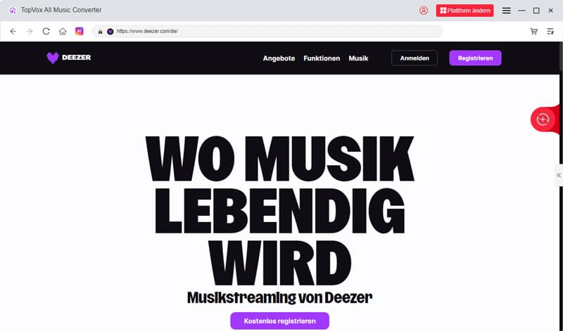 Bei Deezer anmelden