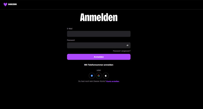 Konto anmelden