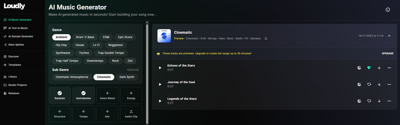 Loudly KI Song Generator