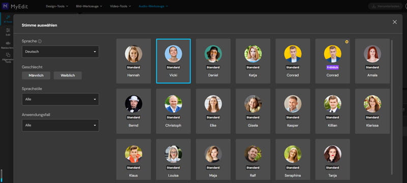 MyEdit.Online KI-Stimmen Generator