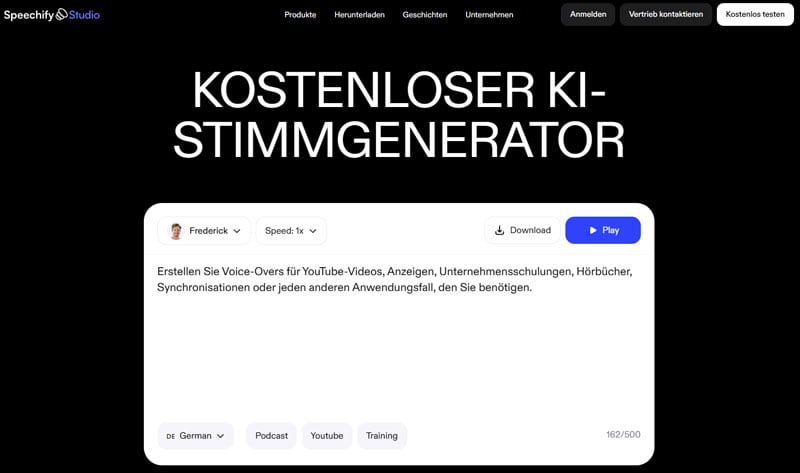 Speechify KI-Stimmen Generator