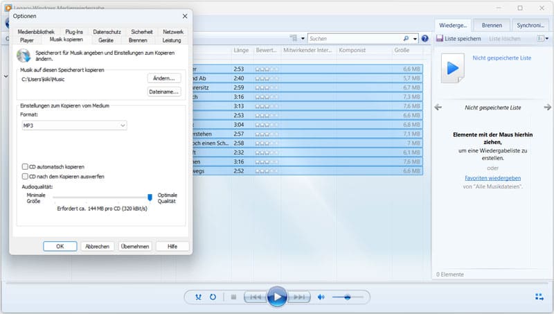 Einstellungen anpassen