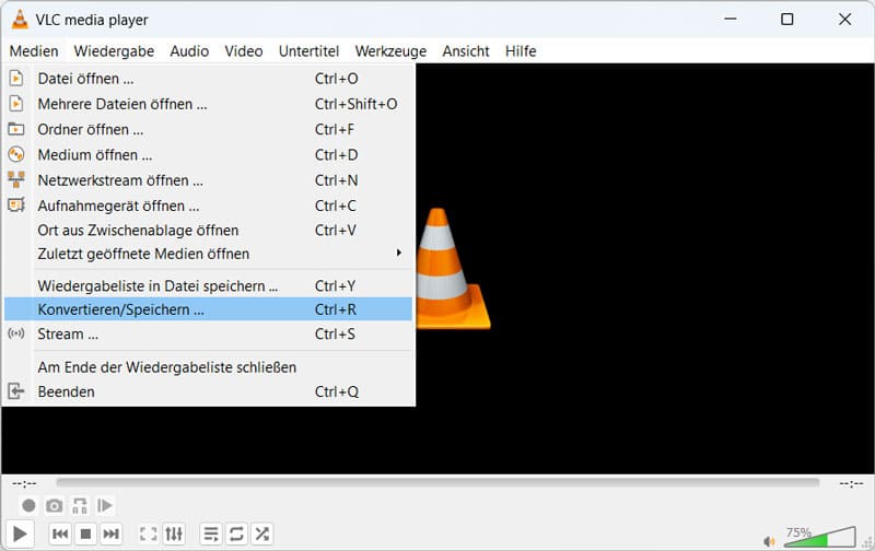 Konvertieren/Speichern in VLC