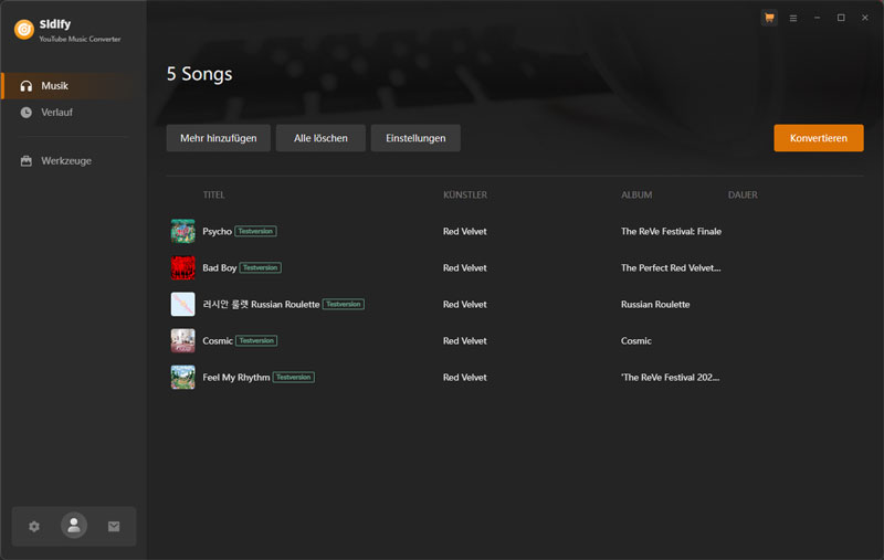 Musik von YouTube hinzufügen