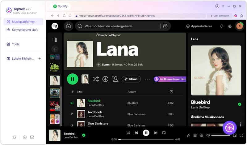 Spotify-Musik hinzufügen