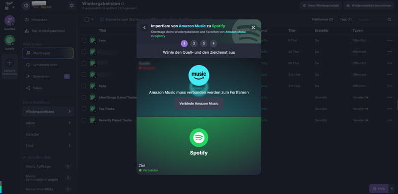 Amazon Music mit Spotify verbinden