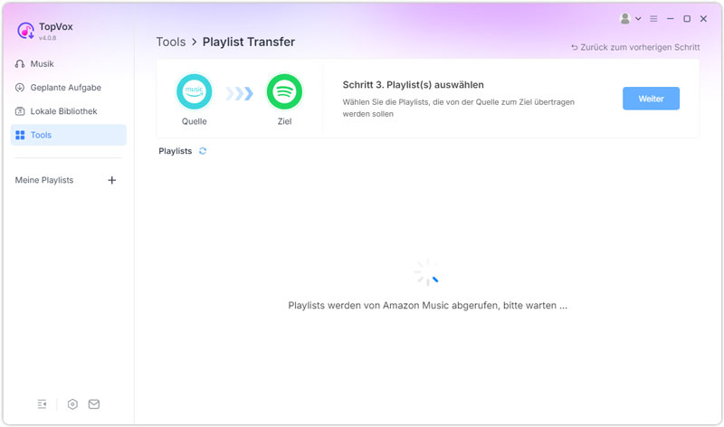 Quelle und Ziel auswählen
