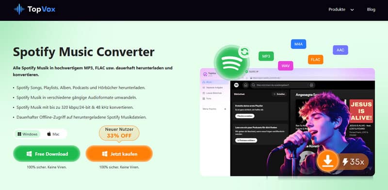 TopVox Spotify Music Converter rippt Spotify