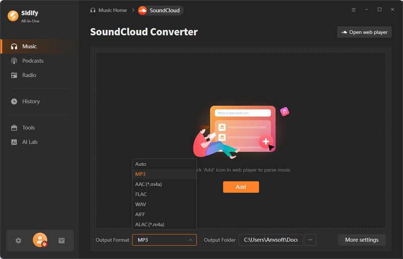 SoundCloud in MP3 umwandeln mit Sidify