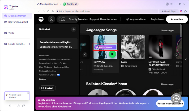 Musik hinzufügen
