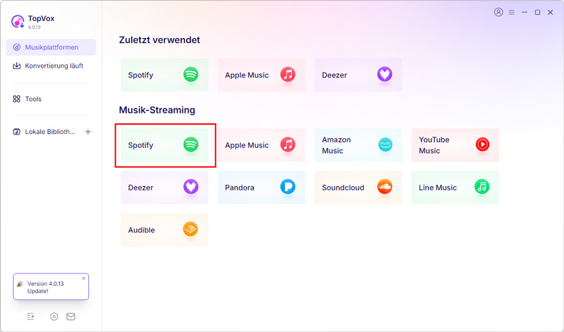 Musikplattformen auswählen
