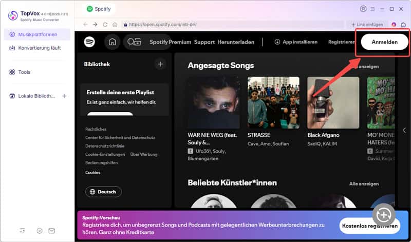 TopVox Spotify Music Converter starten