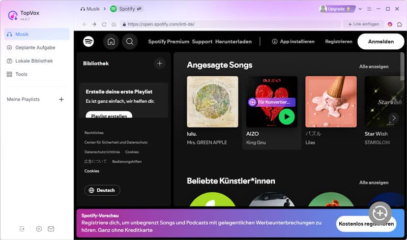 Für Konvertieren hinzufügen