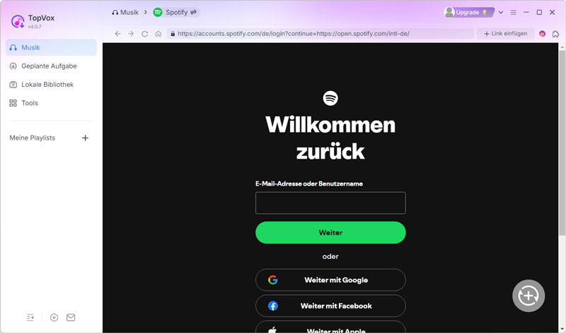 Spotify-Konto anmelden
