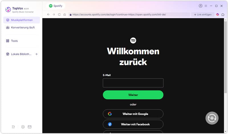 Bei Spotify-Konto anmelden