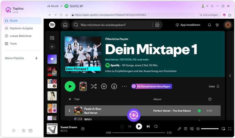 Musik zur Konvertierungsliste hinzufügen