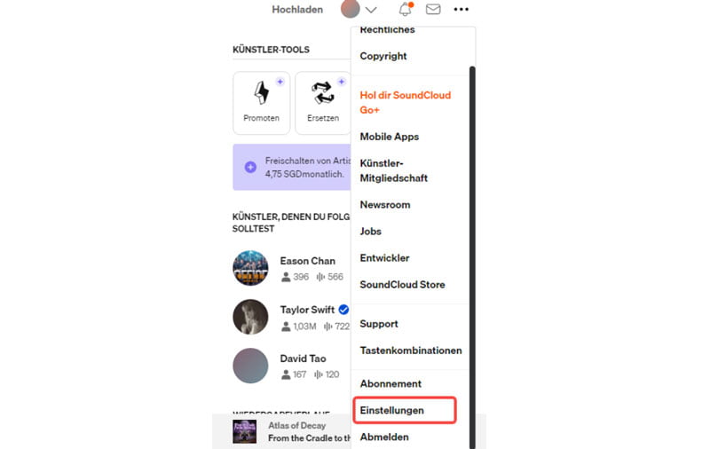Spotify-Playlist in SoundCloud importieren