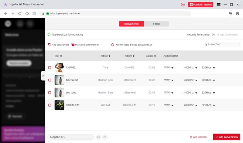 Spotify-Playlist auswählen