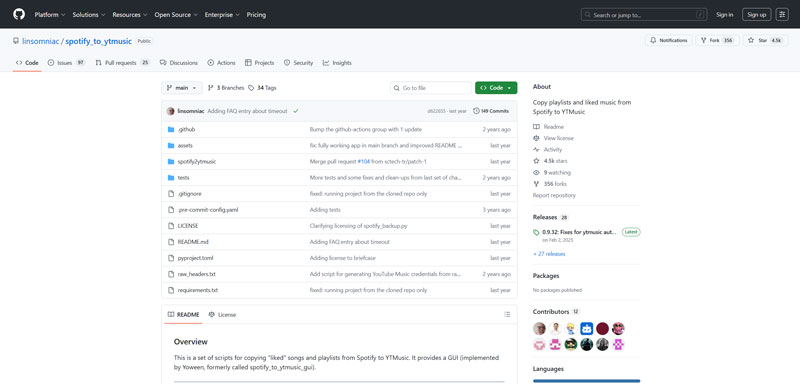 GitHub spotify_to_ytmusic