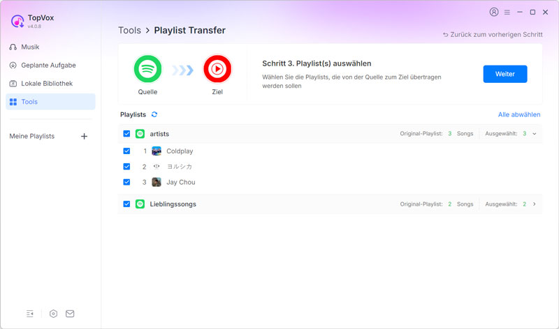 Playlists von Spotify zu YouTube Music übertragen