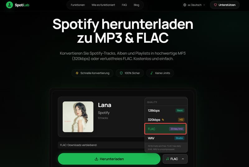 Spotify-Link einfügen