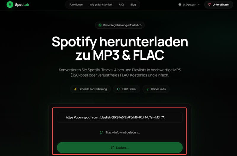 Spotify-Link einfügen