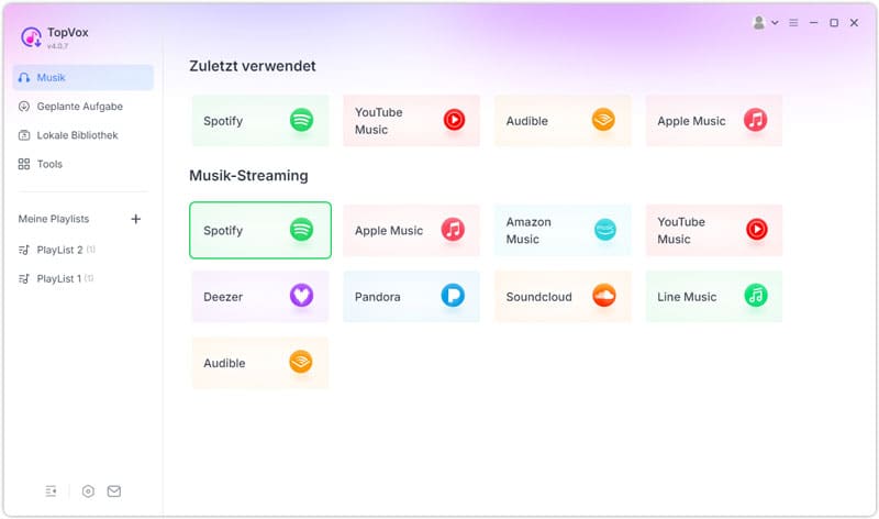 Spotify Music auswählen