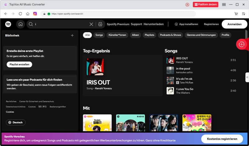 Spotify Musik hinzufügen