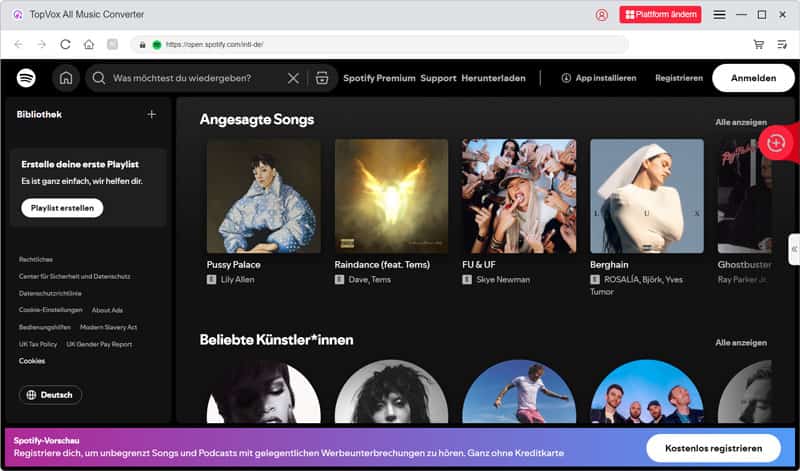 Spotify-Konto anmelden