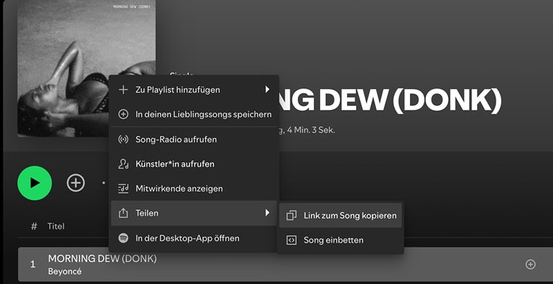 Spoyify-Link kopieren