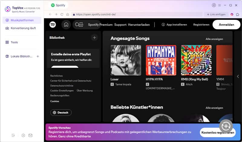 TopVox Spotify Music Converter starten