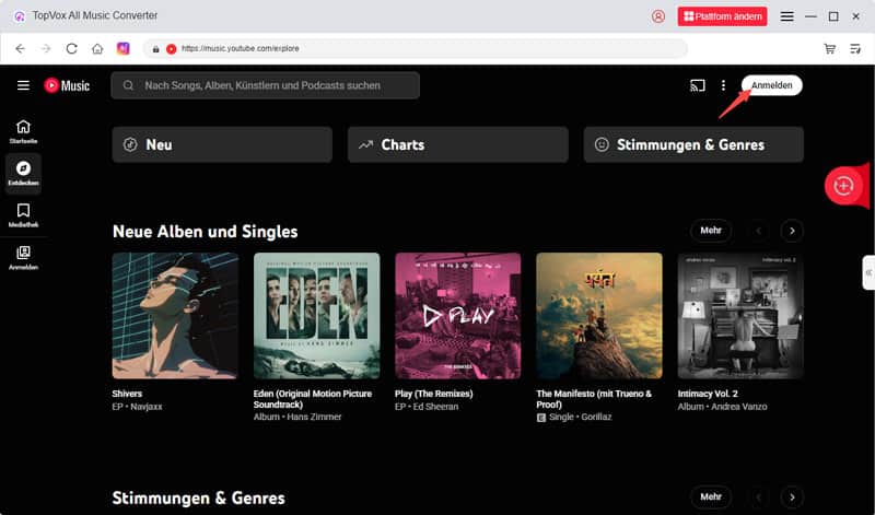 Bei YouTube anmelden