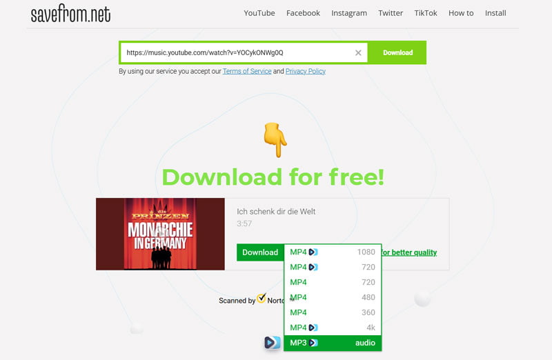 SaveFrom YouTube Music Downloader
