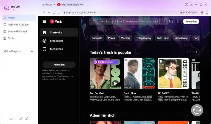 Musik für Konvertieren hinzufügen