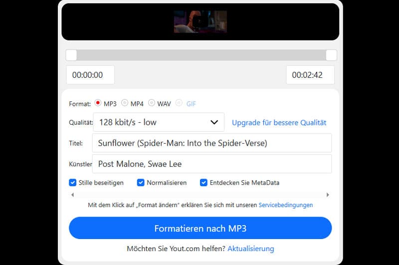 Ausgabeeinstellungen anpassen