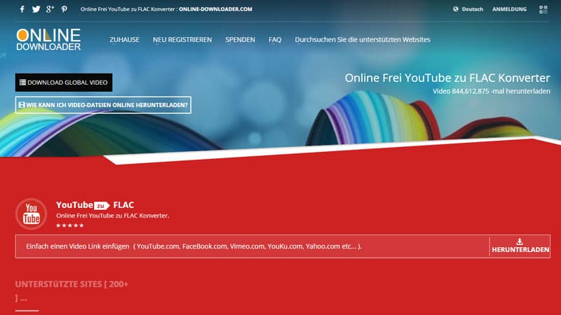 YouTube-Link in ONLINE-DOWNLOADER hinzufügen