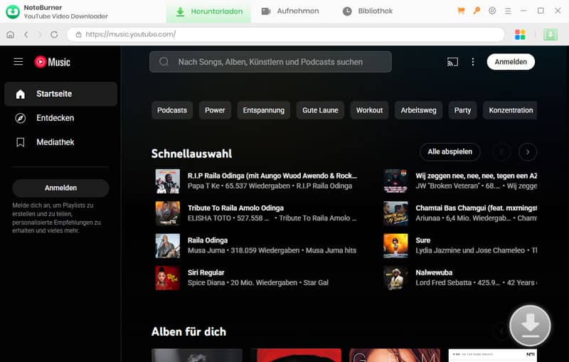 NoteBurner YouTube-Musik Downloader